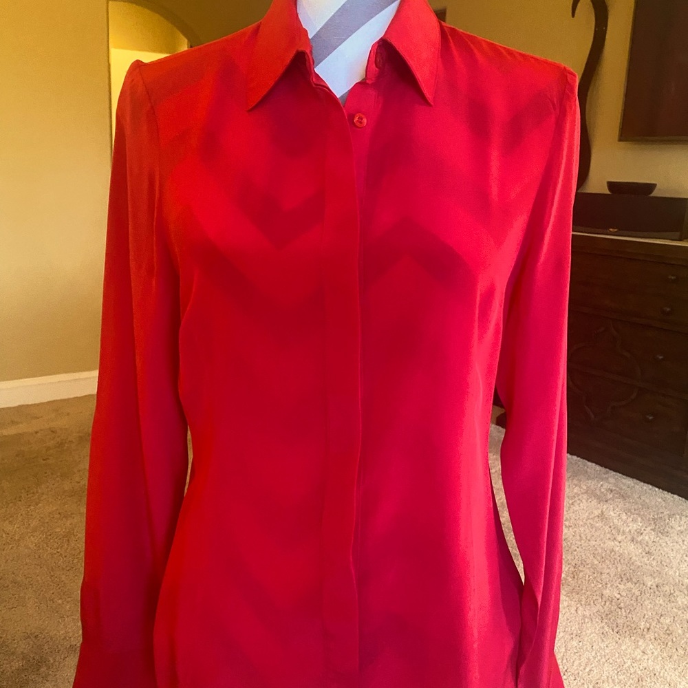 bebe Red Sheet Button-Up Shirt ♥️